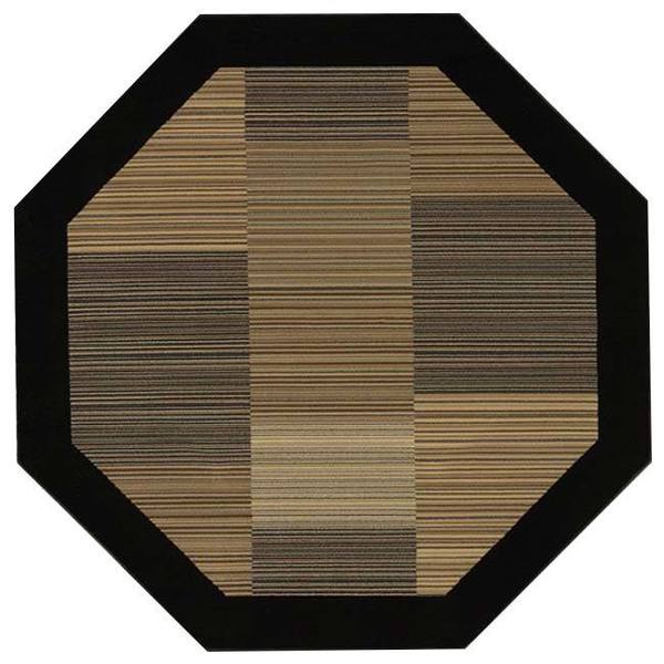 Everest Hamptons/Multi Stripe-Black Octagon Rug - 7'10" octagon