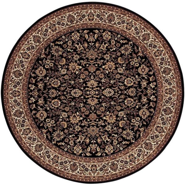 Everest Isfahan/Black 5'3" Round Rug COURISTAN INC Round/Oval/Square