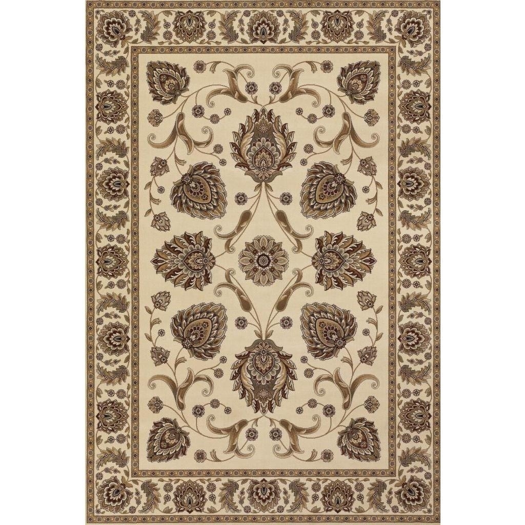 Ivory Everest Leila Rug (53 X 76) (IvorySecondary colors Bone/ clay/ crimson/ ebony/ mocha/ sagePattern FloralTip We recommend the use of a non skid pad to keep the rug in place on smooth surfaces.All rug sizes are approximate. Due to the difference of