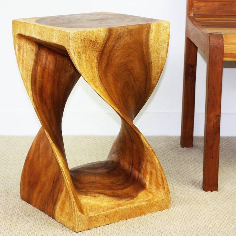 Haussmann® Original Wood Twist Stool 12 X 12 X 20 In High Oak Oil - 12" x 12" x 20"