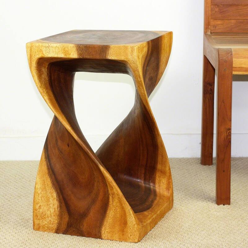 Haussmann® Original Wood Twist Stool 12 X 12 X 20 In High Oak Oil - 12" x 12" x 20"