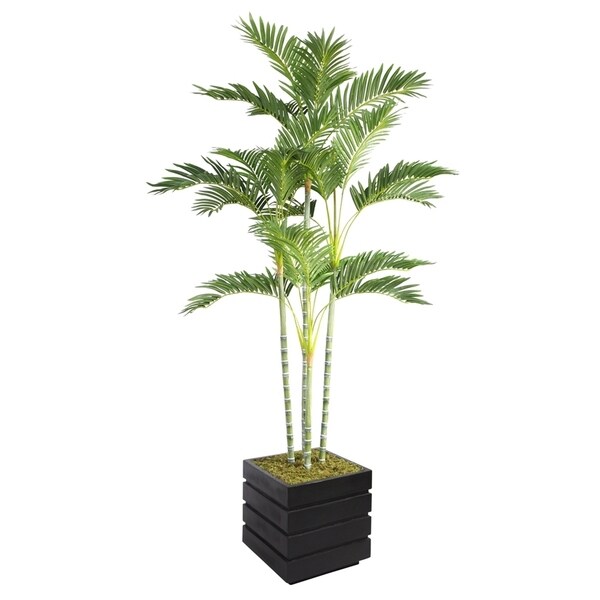74-inch Tall Palm Tree and 14-inch Fiberstone Planter