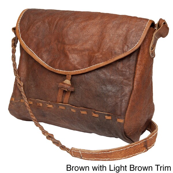 Shop Handmade Yak Leather Bag (Nepal) - Brown - Free Shipping Today - 0 - 8437685