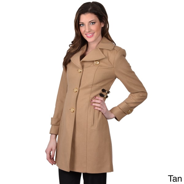Shop Kenneth Cole Women's Single Breasted Button Front Coat - Free ...