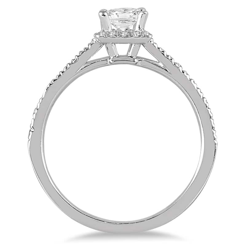 1 Carat TW Princess Cut Diamond Engagement Ring in 14K White Gold