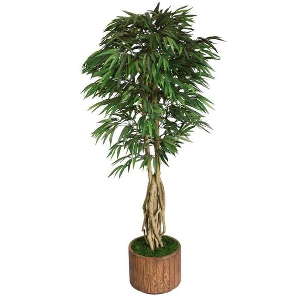 Laura Ashley 83" Tall Willow Ficus with Multiple Trunks in 16" Fiberstone Planter
