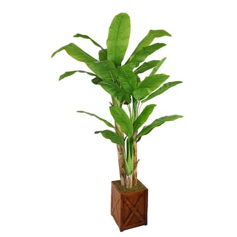 Vintage Home 81" Tall Banana Tree with Real Touch Leaves in Planter