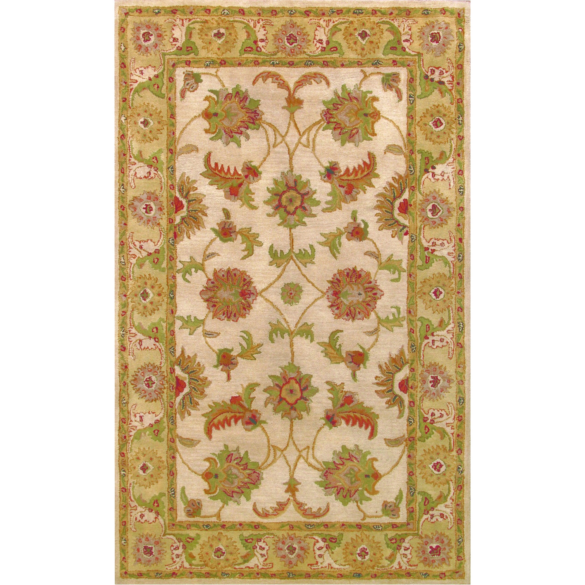 Harmony Beige / Light Green 5 X 8 foot Rug