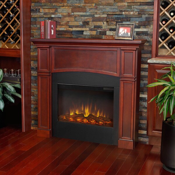 Shop Real Flame Dark Mahogany Bradford Electric Fireplace 41.1"h x 9.