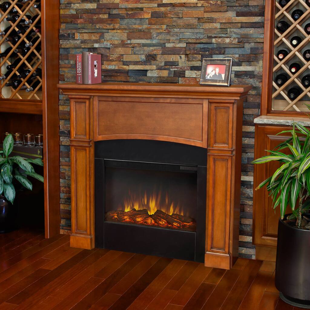 Real Flame Bradford Slim Line Pecan Electric 46-inch Fireplace