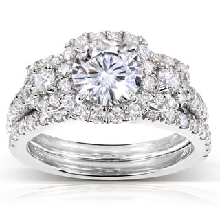 annello by kobelli 14k gold 2ct tgw round cut moissanite and diamond bridal rings - Rose Wedding Rings annello by kobelli 14k gold 2ct tgw round cut moissanite and diamond bridal rings - Rose Wedding Rings