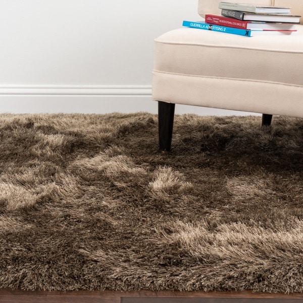 Hand-tufted Evelyn Taupe Shag Rug (9'3 x 13'0)