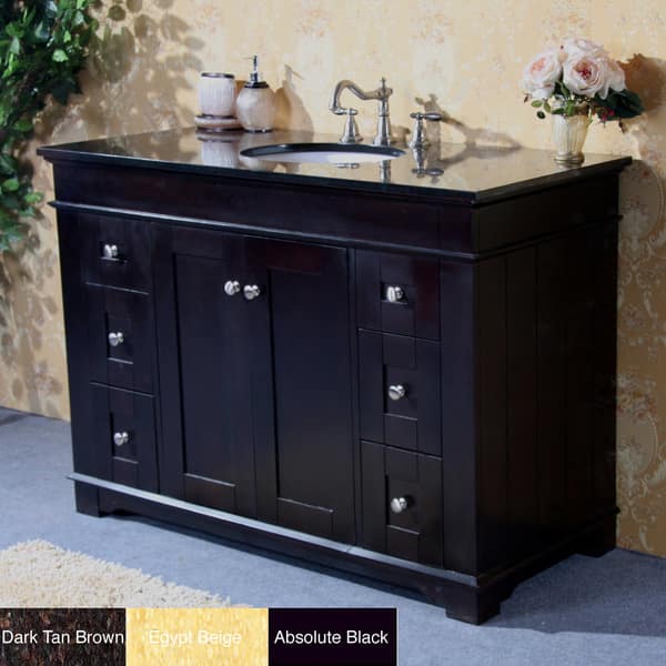 Natural Granite Top 48-inch Single Sink Bathroom Vanity in Espresso ...