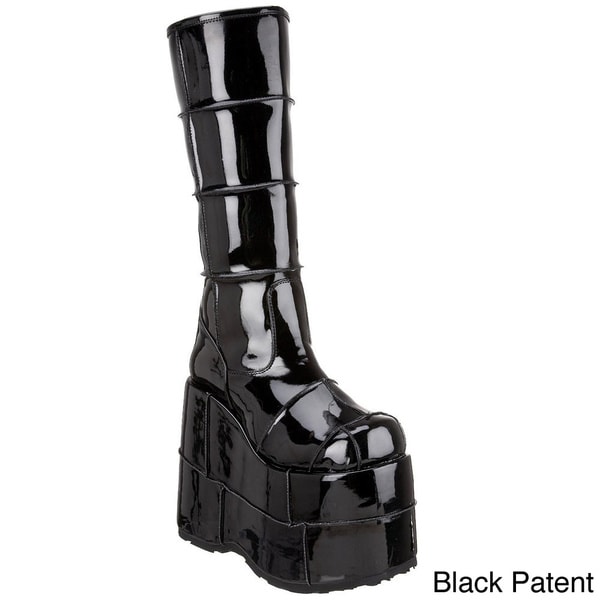 Demonia Men's 'Stack 301' Thick Patched Platform Knee High Boots Demonia Boots