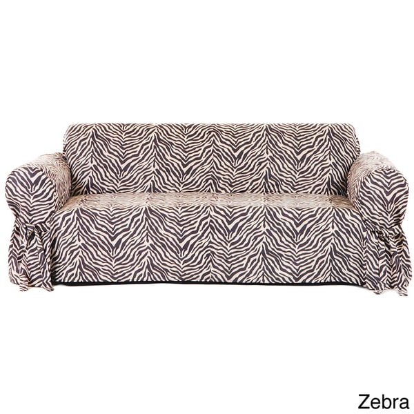 New Sure Fit Animal print Zebra stripe velvet furniture loveseat pet pad Throw 