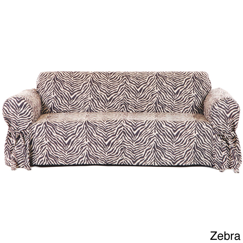 Animal Print Microsuede Sofa Slipcover