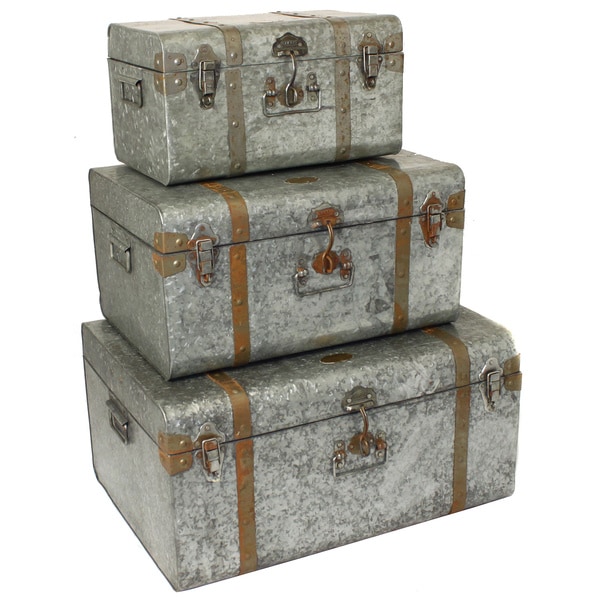 Shop Diamond Galvanized Metal Decorative Trunk Cases ...