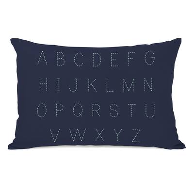 Dotted Alphabet Navy Throw Pillow