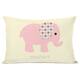 Elephant Throw Pillow - Pink/Yellow