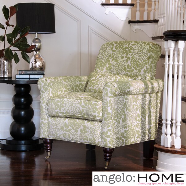 Handy Living Harlow Lotus Green Floral Arm Chair Free Shipping Today