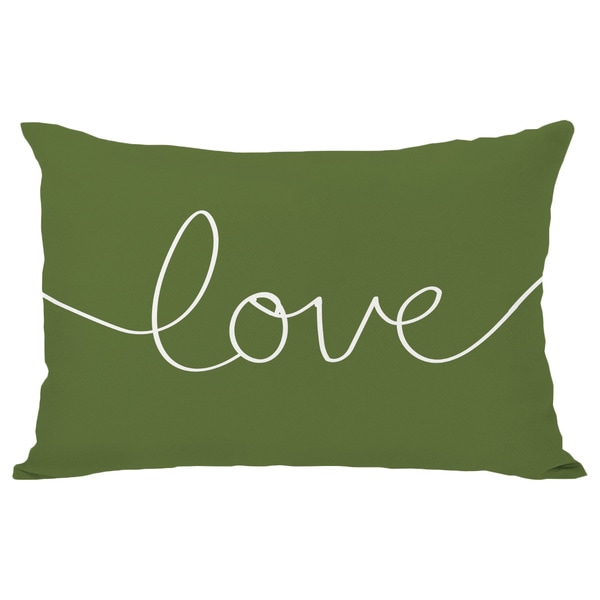 Love Mix & Match Holiday - Ivory/Green Throw Pillow