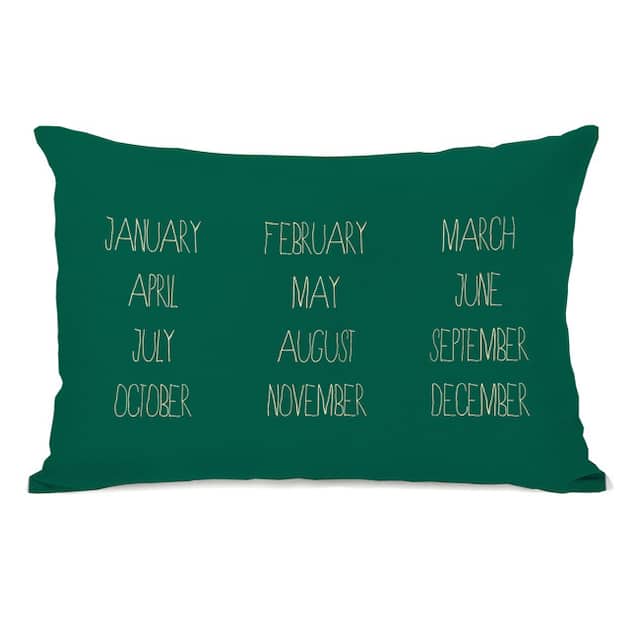 Months Green Throw Pillow