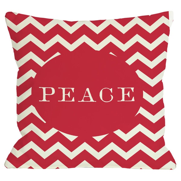 Peace Chevron Stripe Throw Pillow