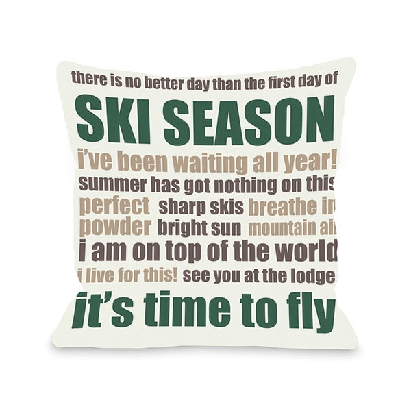 Lets Race Vintage Ski Throw Pillow