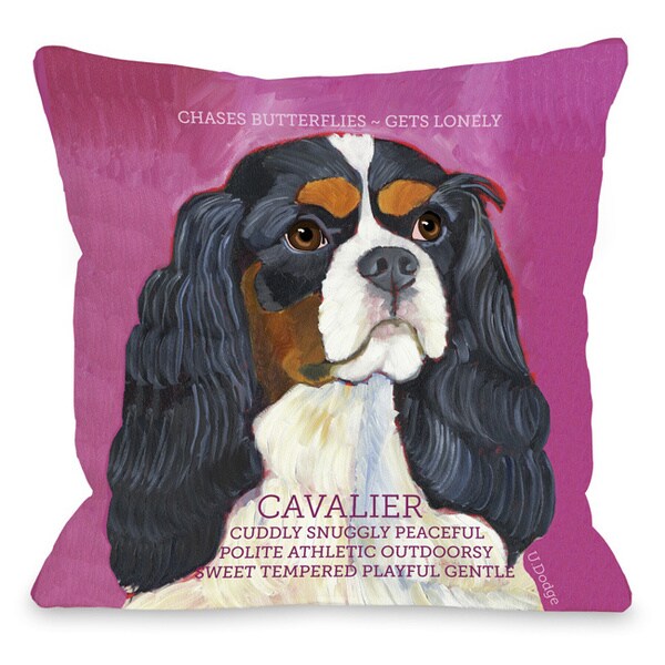 Cavalier Dog Design Throw Pillow