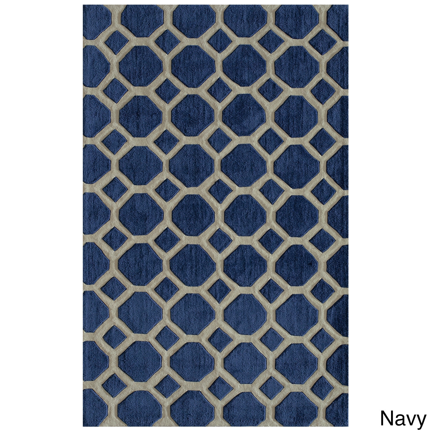 Hand tufted Honeycomb Polyester Rug (50 X 76)