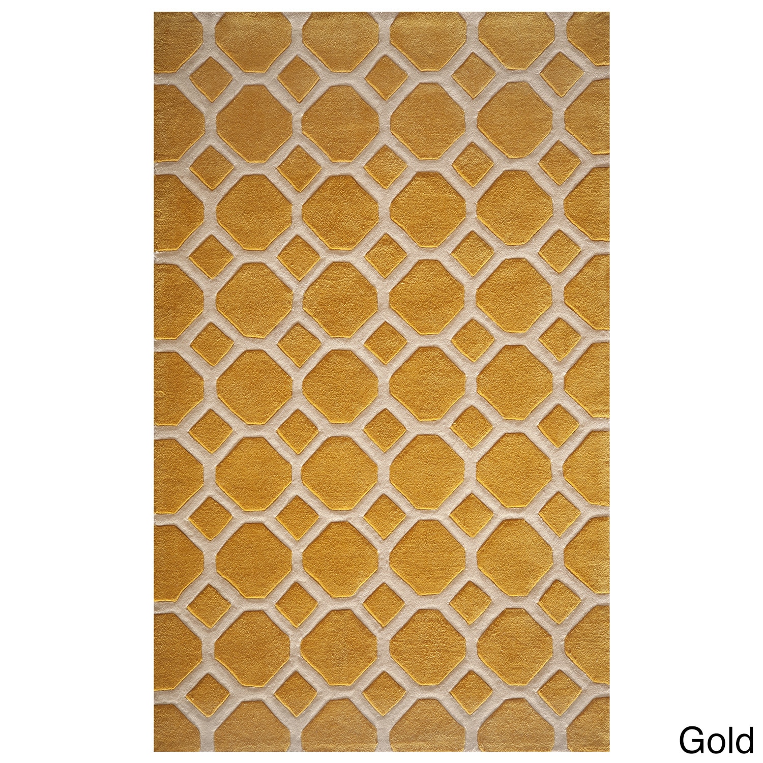 Hand tufted Honeycomb Polyester Rug (50 X 76)