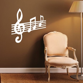 Staff Notation Treble Clef Musical Notes Vinyl Wall Decal - Bed Bath ...