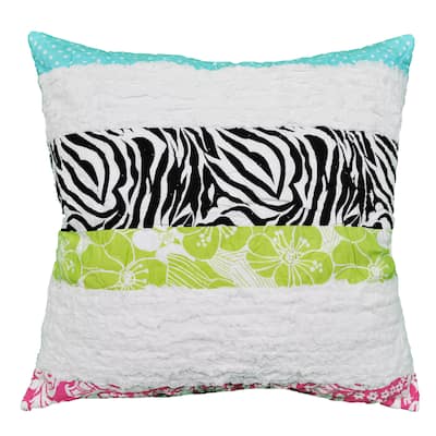 Cottage Home Lacey Zebra Stripe 20 Inch Throw Pillow