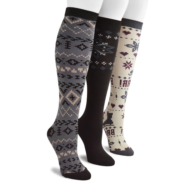 Muk Luks Women's 'Vintage Pack' Knee high Socks (3 Pairs) Muk Luks Socks