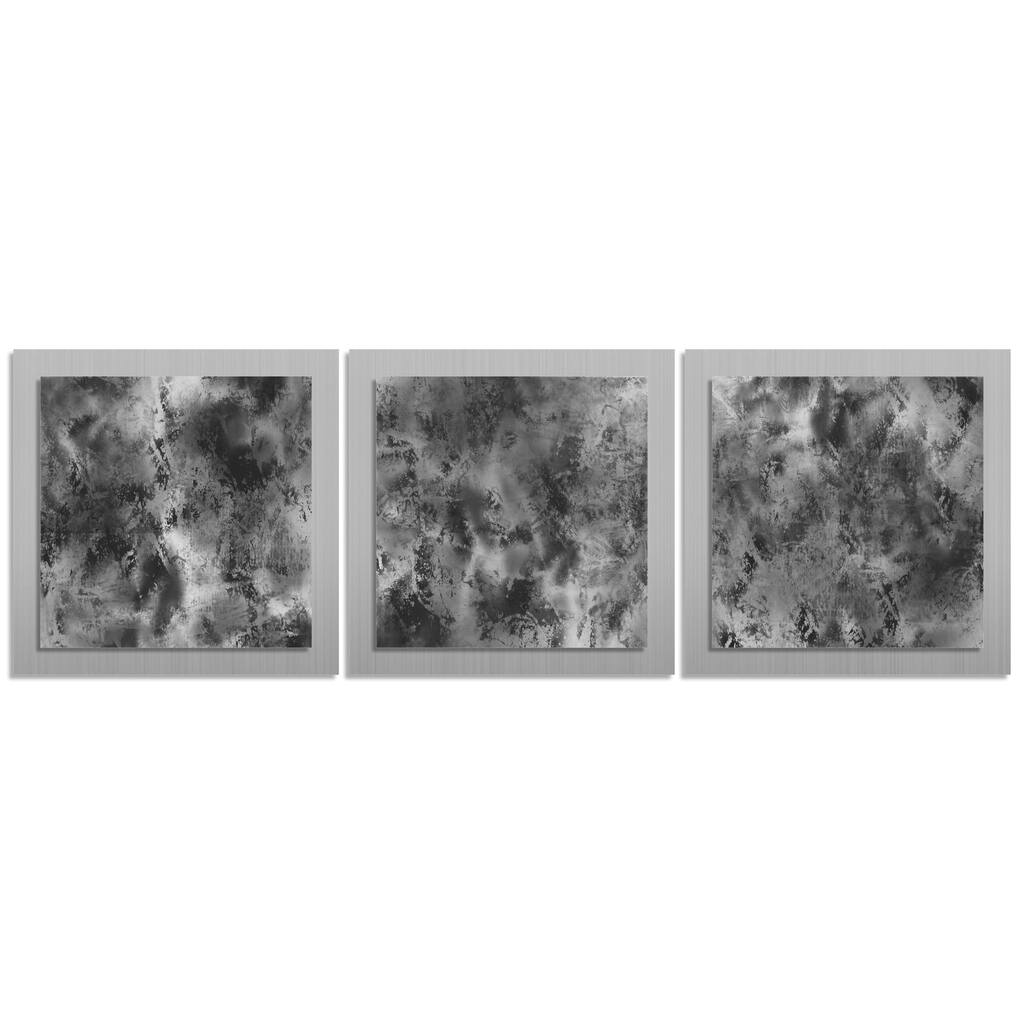 Belle 'Slate Essence' Layered Modern Metal Wall Art