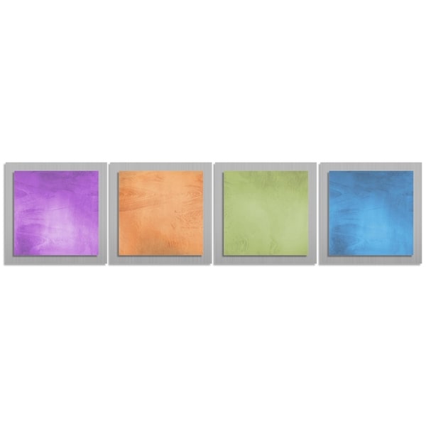 Contemporary Accent Panels 'Seasonal Essence' Rainbow Color Metal Wall Art