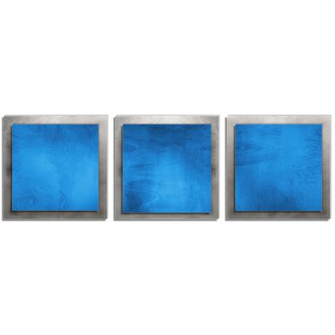 Belle 'Blue Essence' Layered Modern Metal Wall Art