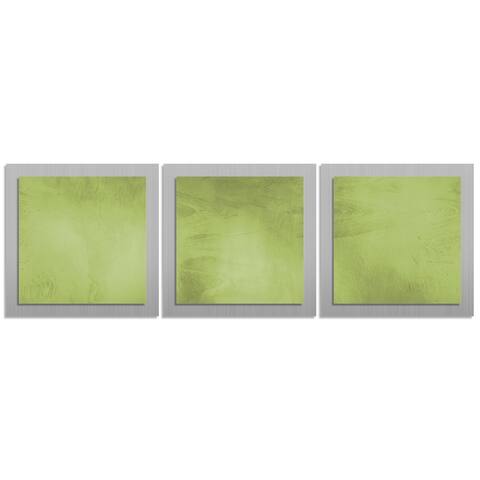 Belle 'Green Essence' Layered Modern Metal Wall Art
