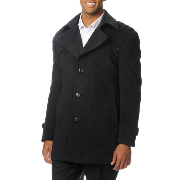 Cianni Cellini Men's 'Ralph' Charcoal Wool Blend 3/4 length Top Coat Cianni Cellini Coats