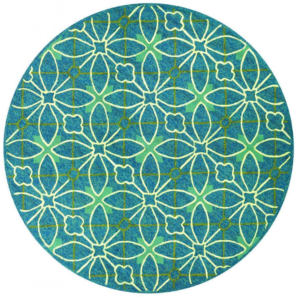 Fresco Netherlands/aqua blue 710 Round Rug (Aqua blueSecondary colors Faded yellow, gold, moss, robins egg and seagrassPattern FloralTip We recommend the use of a non skid pad to keep the rug in place on smooth surfaces.All rug sizes are approximate. D