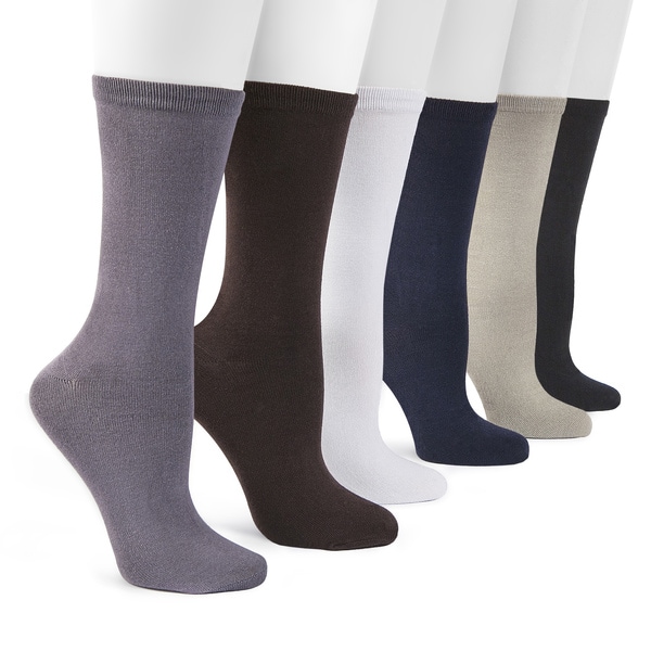 MUK LUKS Mens 9 inch Rayon from Bamboo 6 Pair Sock Pack  