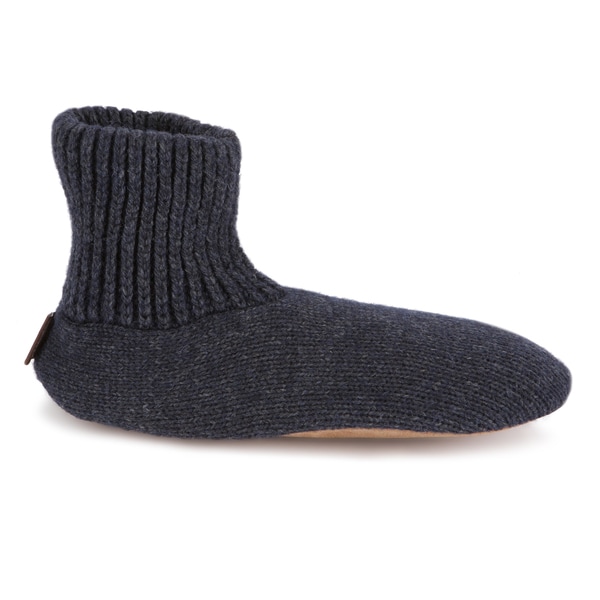 mens slipper socks with leather sole