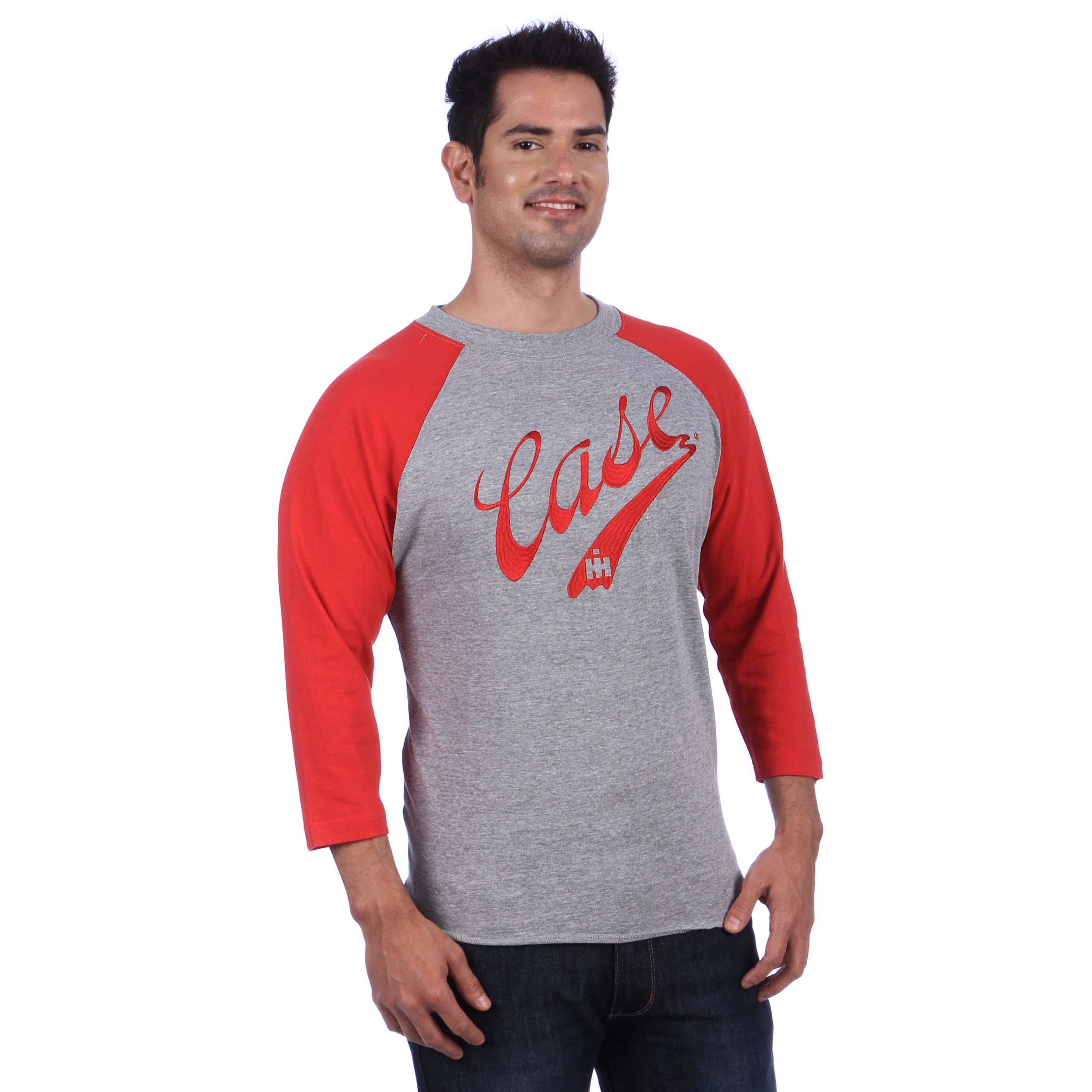 Case Ih Mens Grey/ Red Baseball Style Jersey