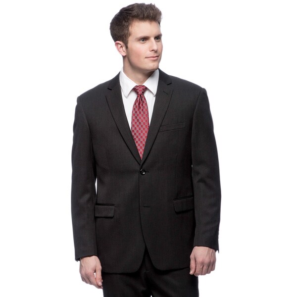 Shop Martino Men's Slim Fit 'Wool Rich' Black Wool Blend Suit - Free ...