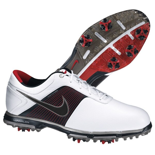 Nike Men's Lunar Control White/Red/Black Golf Shoes | Mens ECCO Golf Shoes