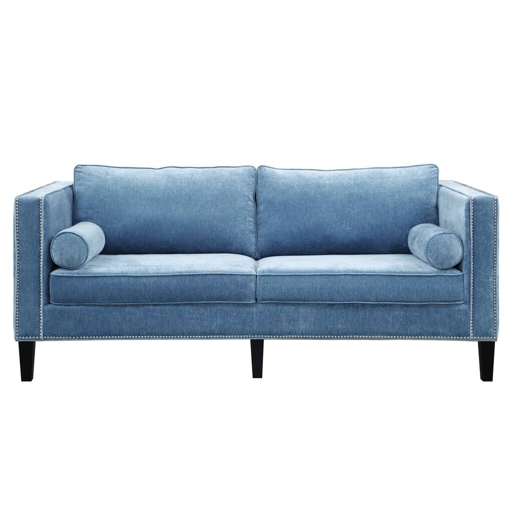 Cooper Blue Velvet Sofa