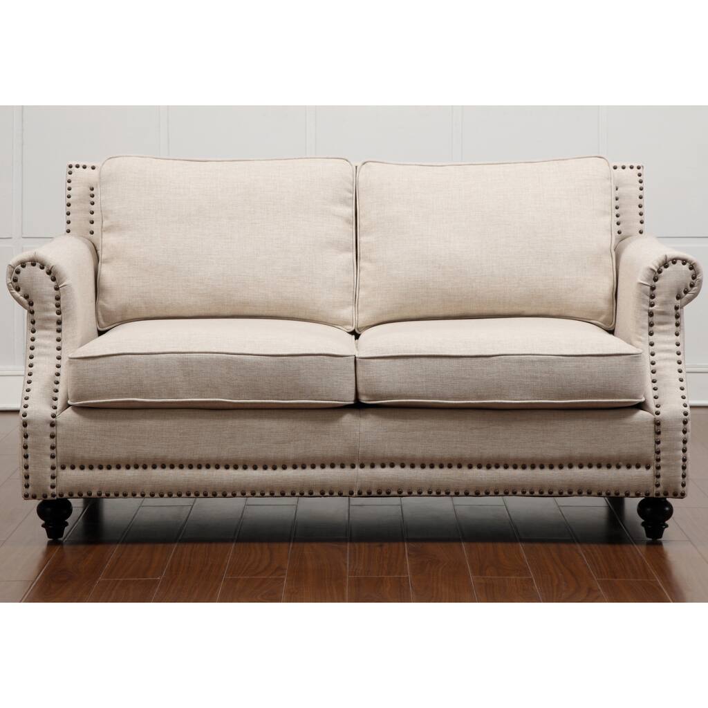 Camden Beige Linen Loveseat