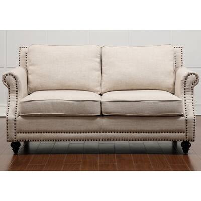 Camden Beige Linen Loveseat