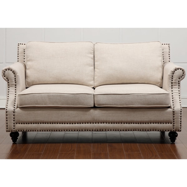 Camden Beige Linen Loveseat Sofas & Loveseats