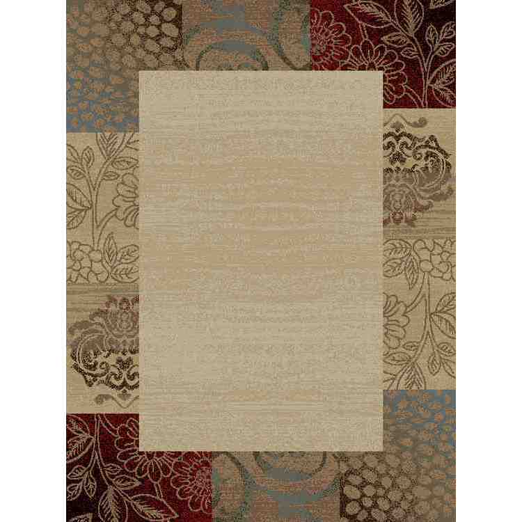 Mod Border Ivory Area Rug (53 X 73)